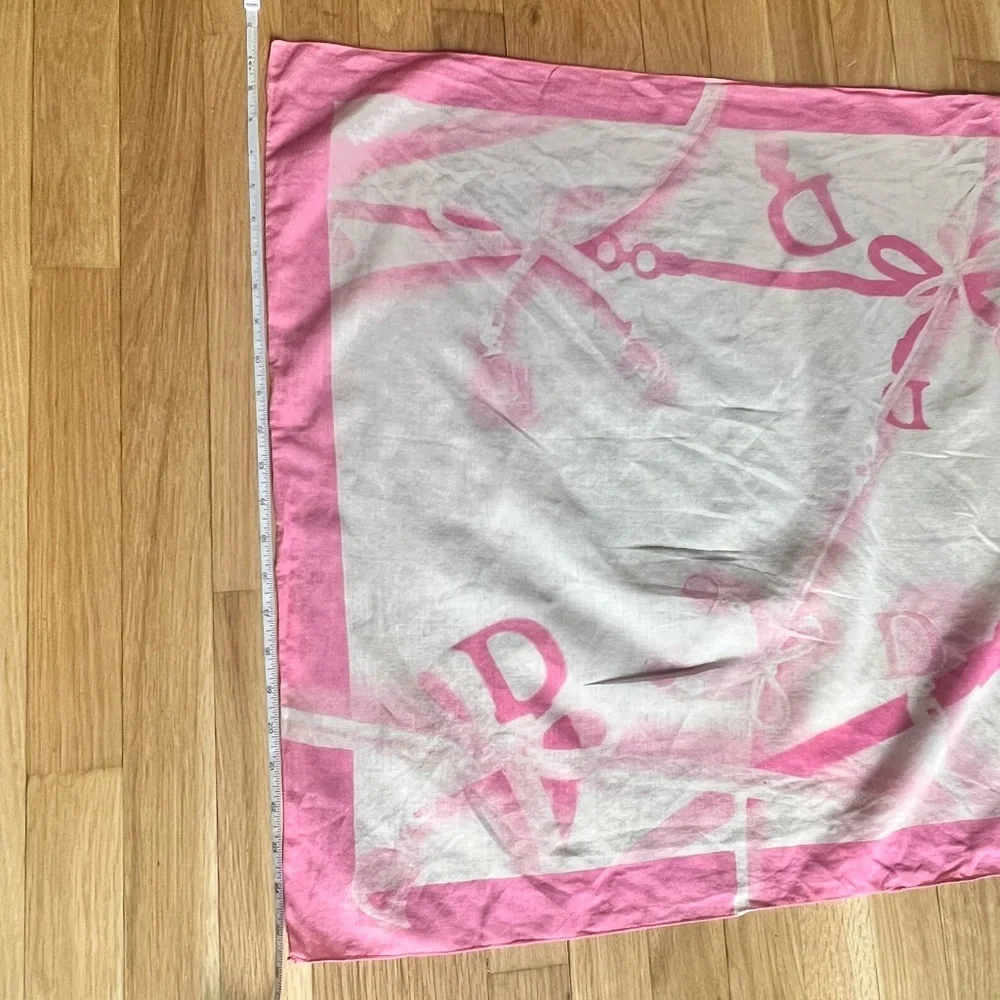 Dior Pink and White cotton Scarf 25x27